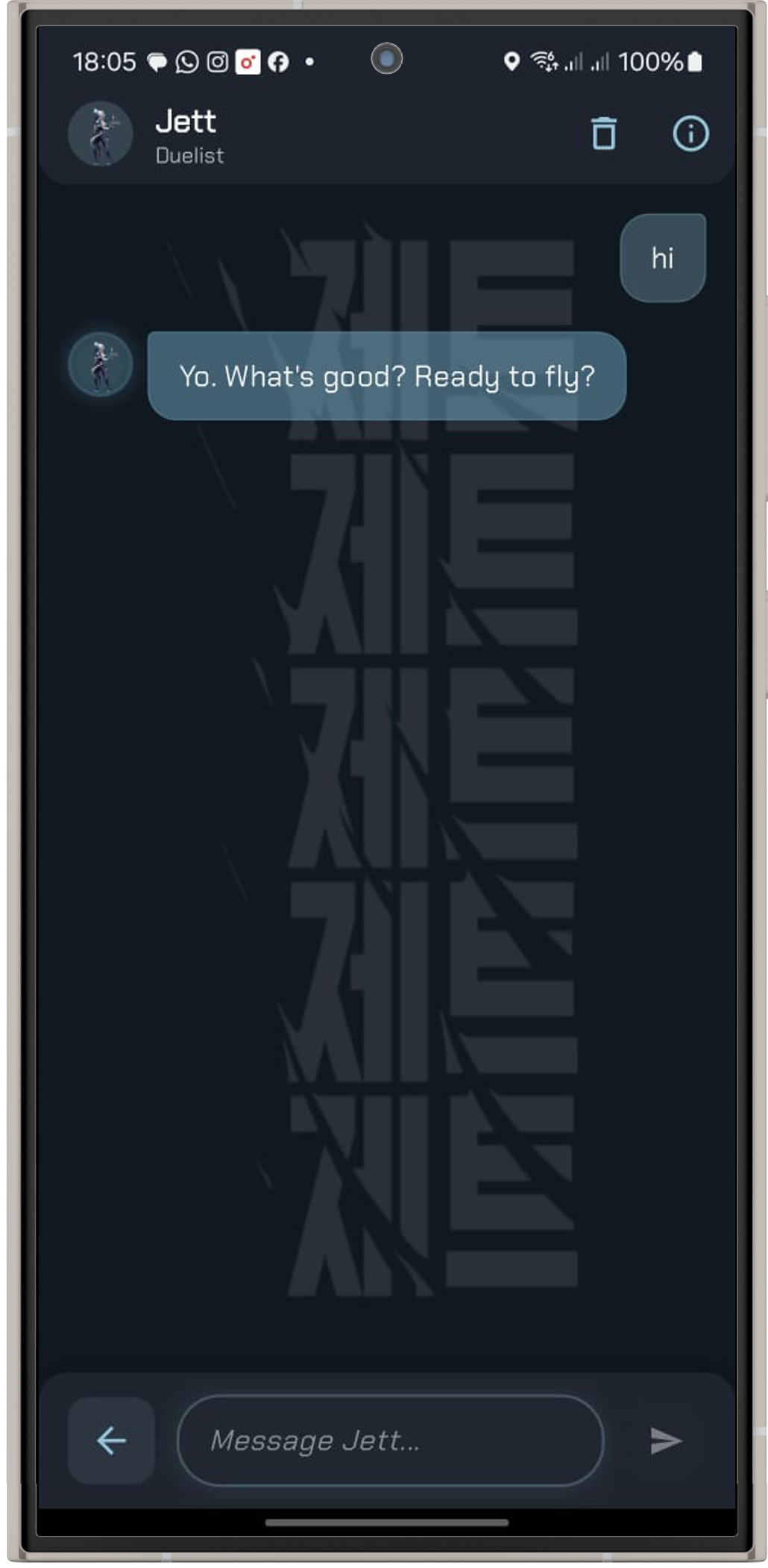 VoxAgent Chat Screen