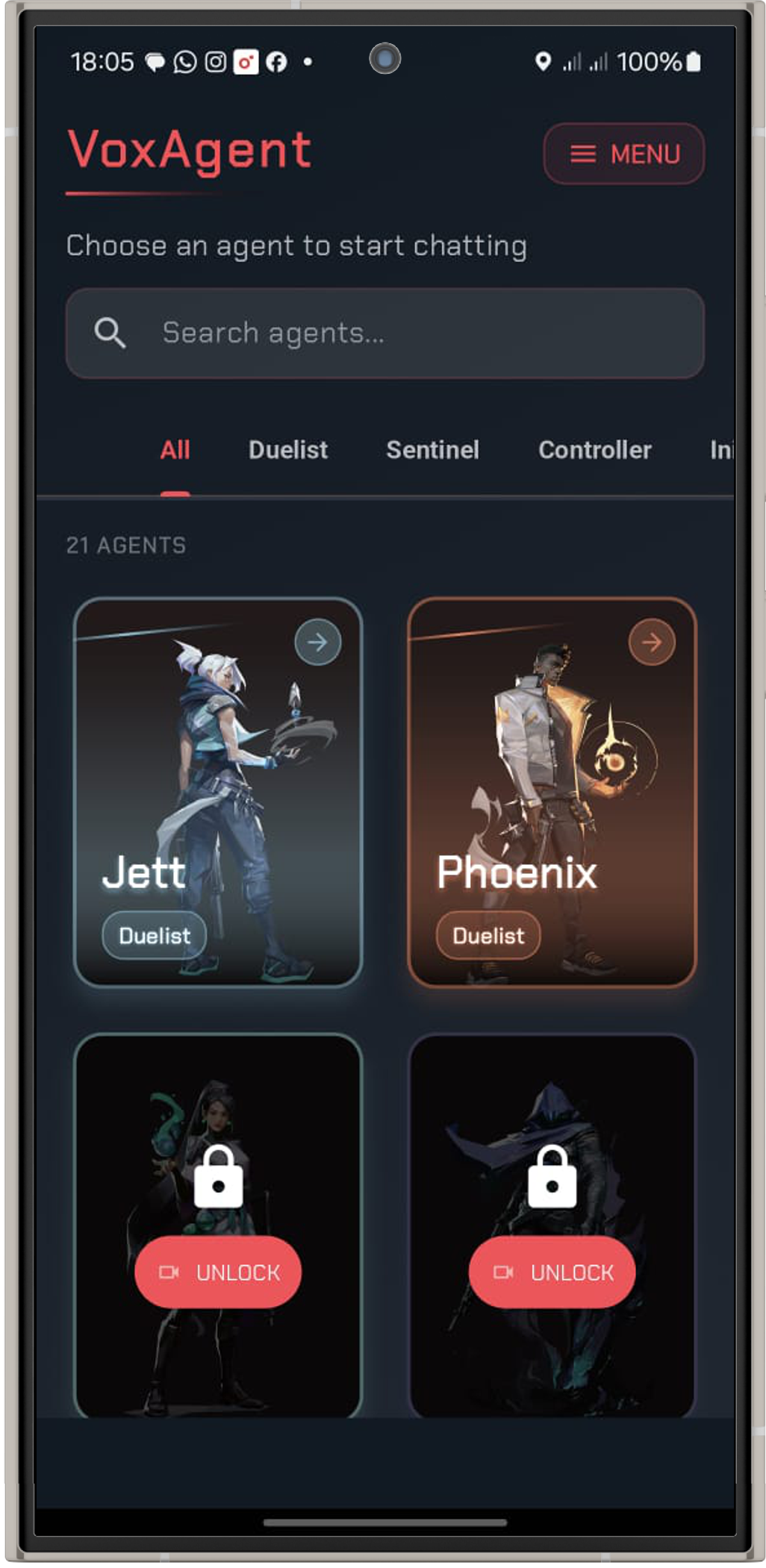 VoxAgent Main Screen